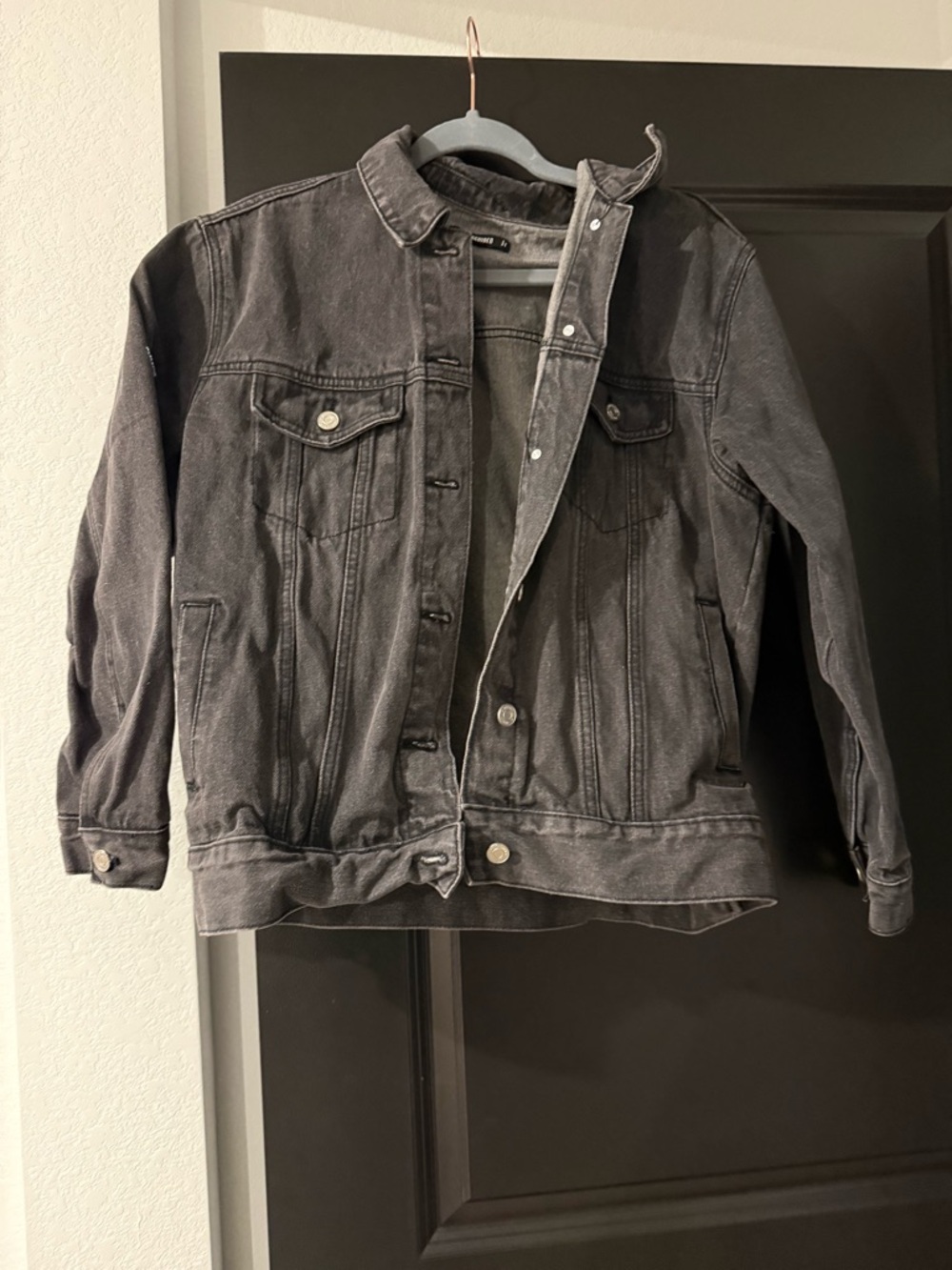 Missguided Black Washed Denim Jacket